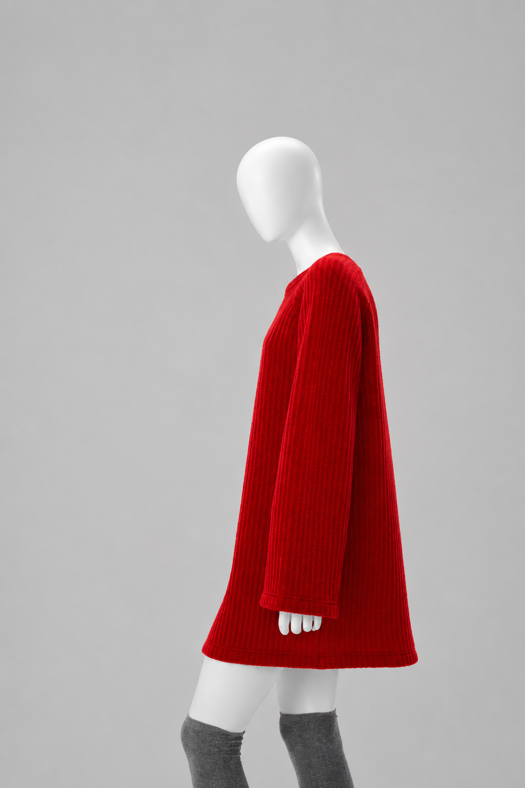 Semi-fitted, A-line dress.