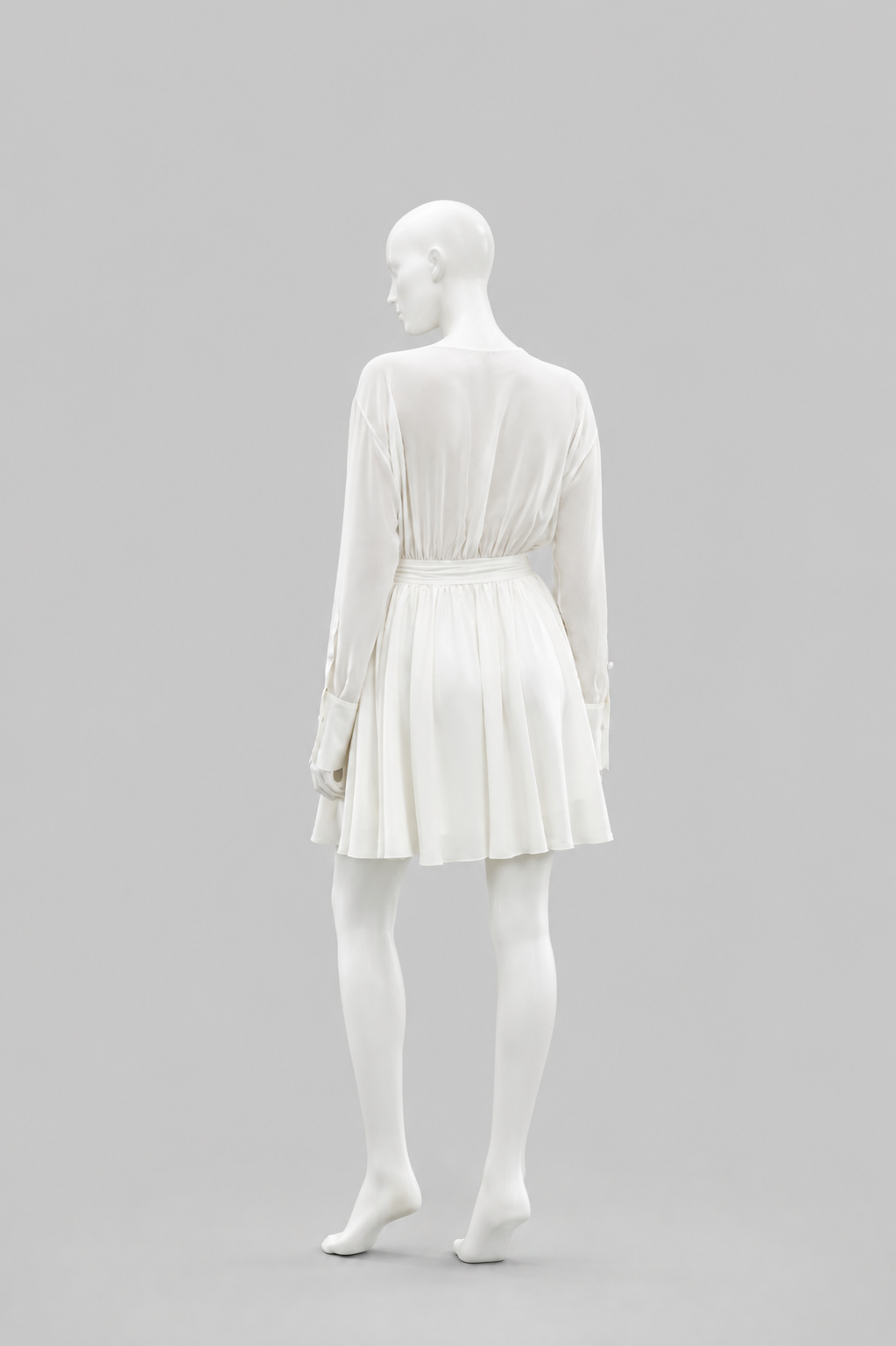 A semi-fitted dress with an accentuated waist