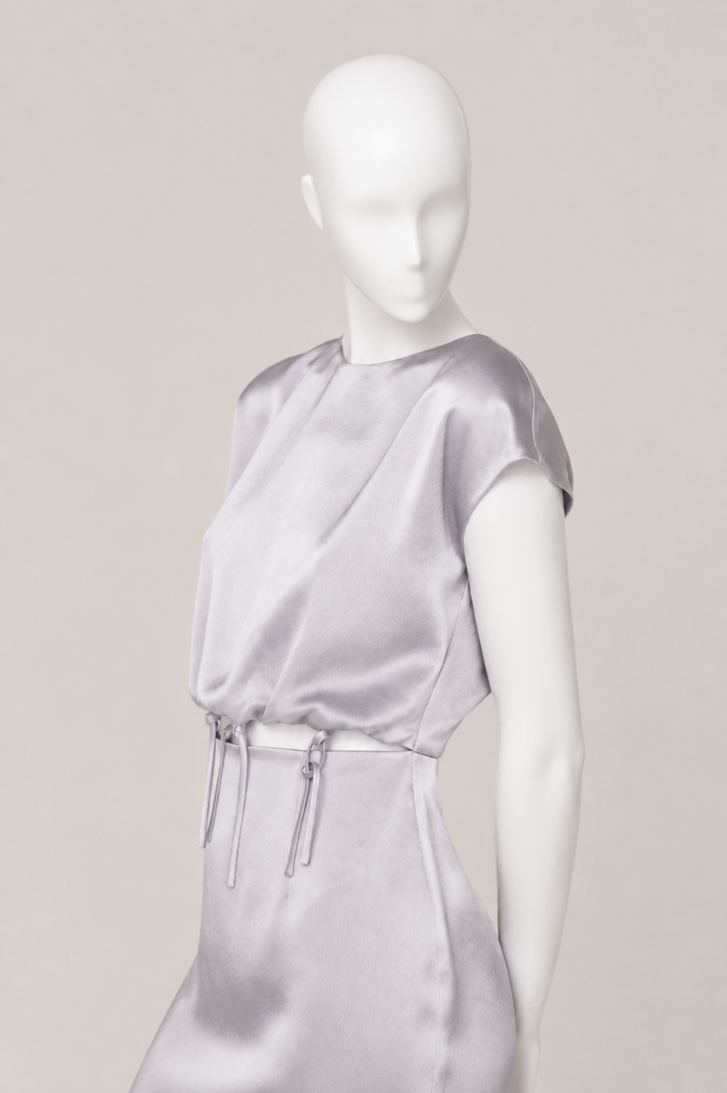A moderate volume slim fit dress.